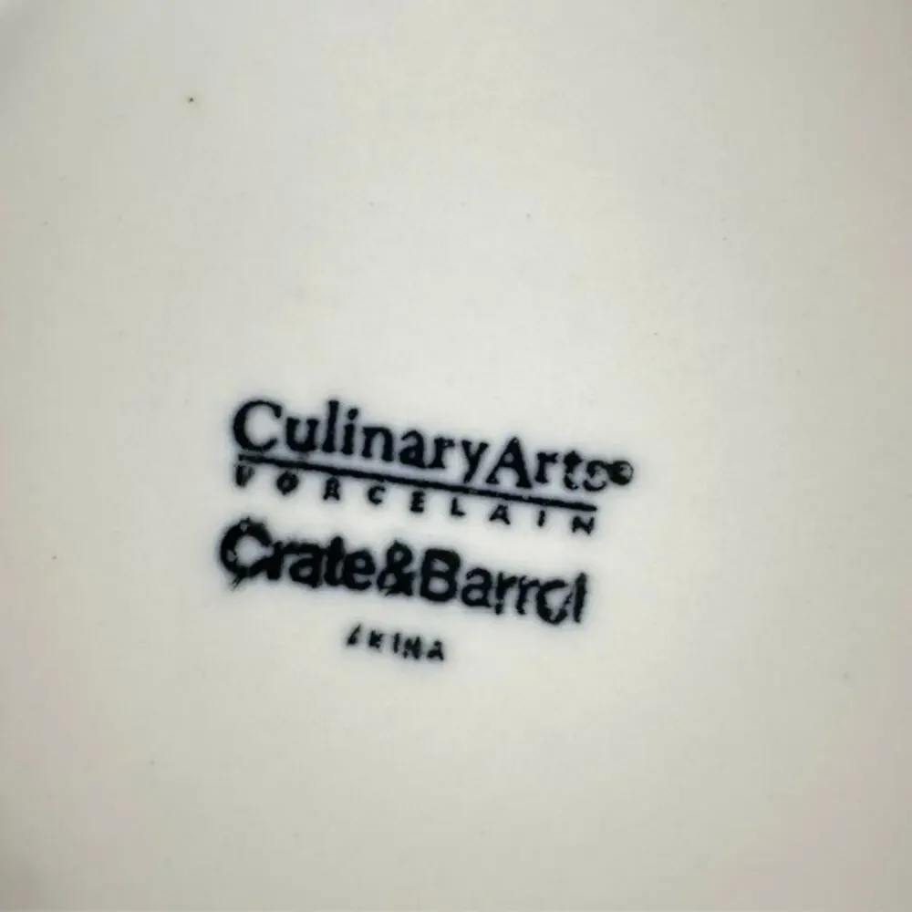 Crate and Barrel Cafeware Soup/Cereal Bowl White Porcelain 6 1/2